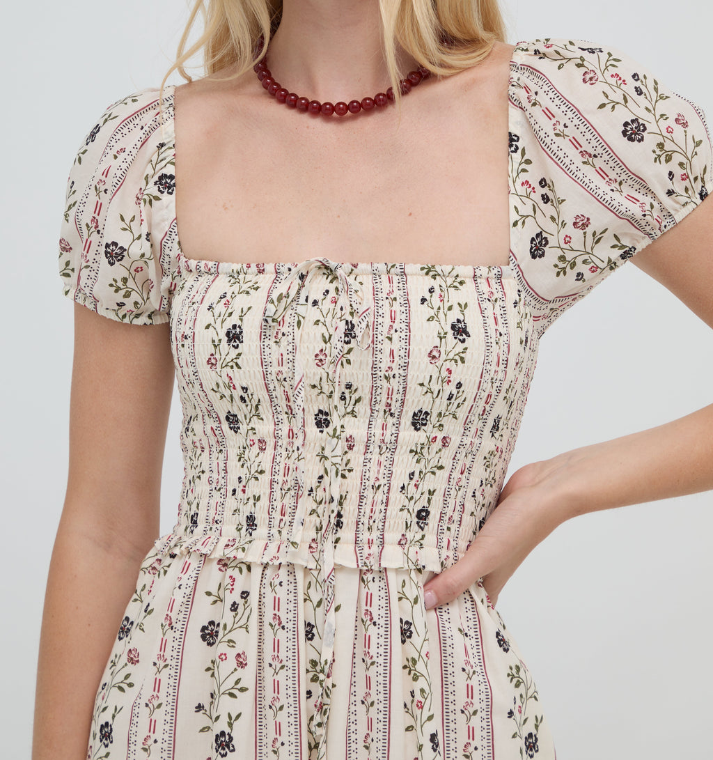 The Aster Nap Dress in Kelmscott Ribbon Stripe