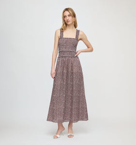 The Azalea Maxi Nap Dress in Chocolate Ditsy Thistle