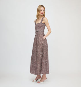 The Azalea Maxi Nap Dress in Chocolate Ditsy Thistle