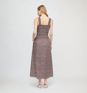 The Azalea Maxi Nap Dress in Chocolate Ditsy Thistle