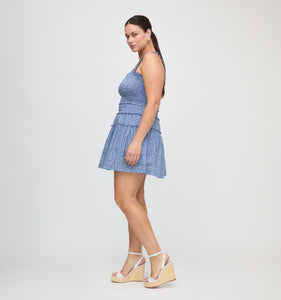 The Azalea Mini Nap Dress in Cornflower Ditsy Thistle