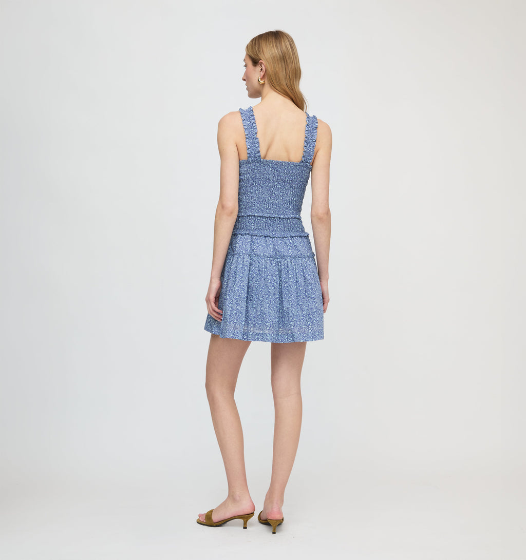 The Azalea Mini Nap Dress in Cornflower Ditsy Thistle