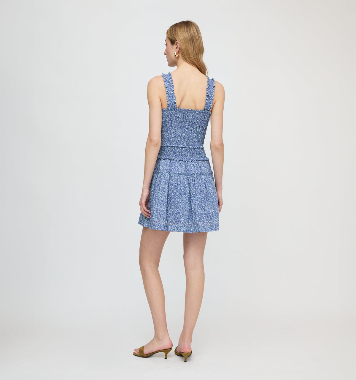 The Azalea Mini Nap Dress in Cornflower Ditsy Thistle