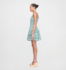 The Azalea Mini Nap Dress in Green Palm Ikat