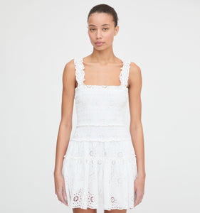 The Azalea Mini Nap Dress in White Trellis Broderie