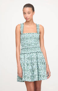 The Azalea Mini Nap Dress in Green Palm Ikat