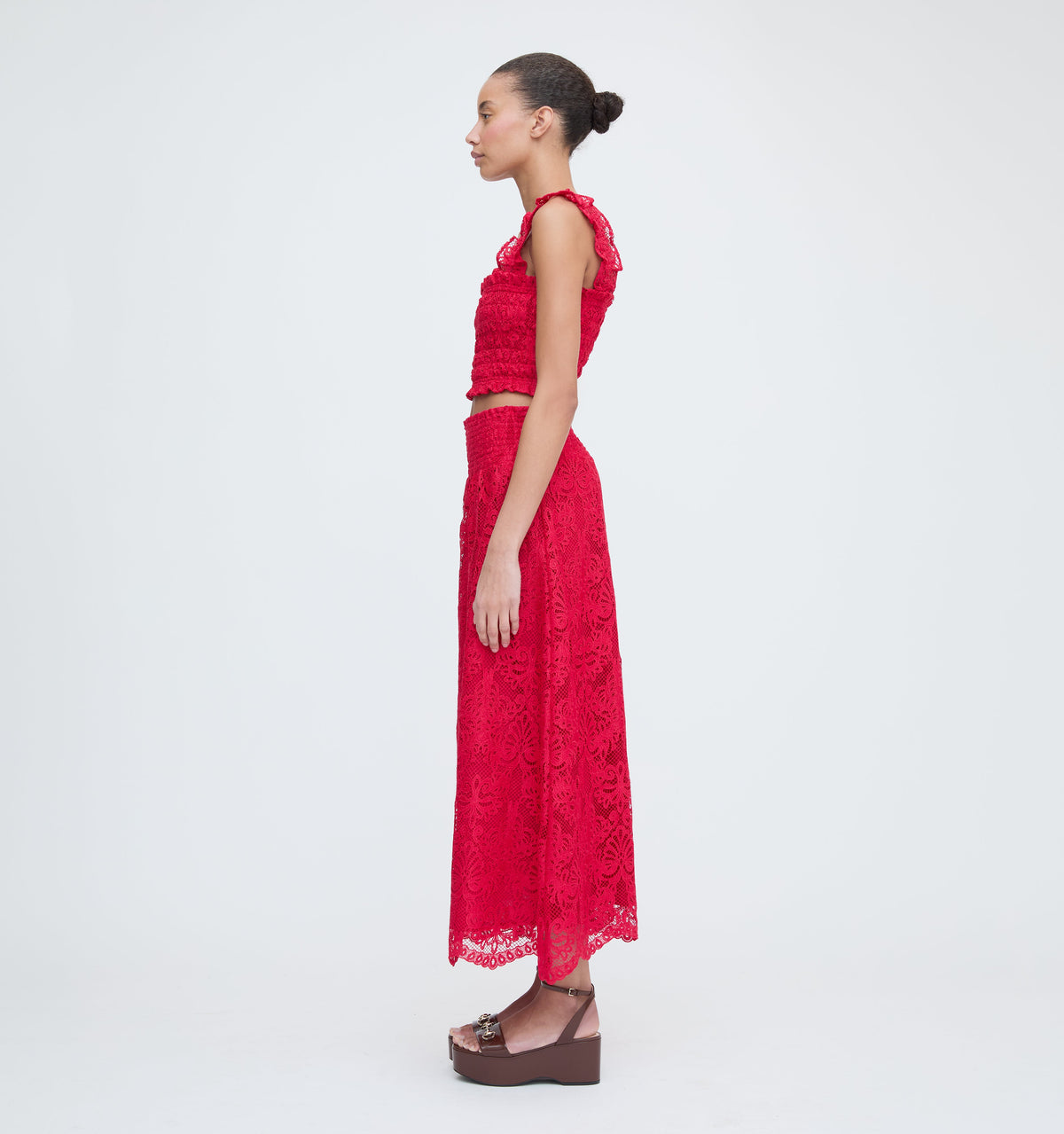 The Azalea Nap Top in Cerise Lace