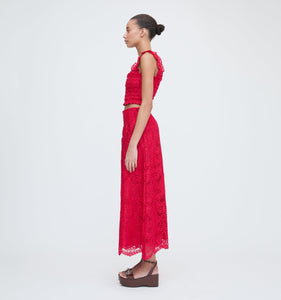 The Azalea Nap Top in Cerise Lace