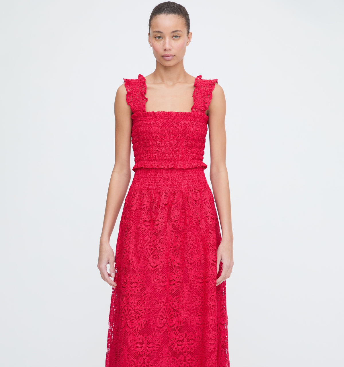 The Azalea Nap Top in Cerise Lace