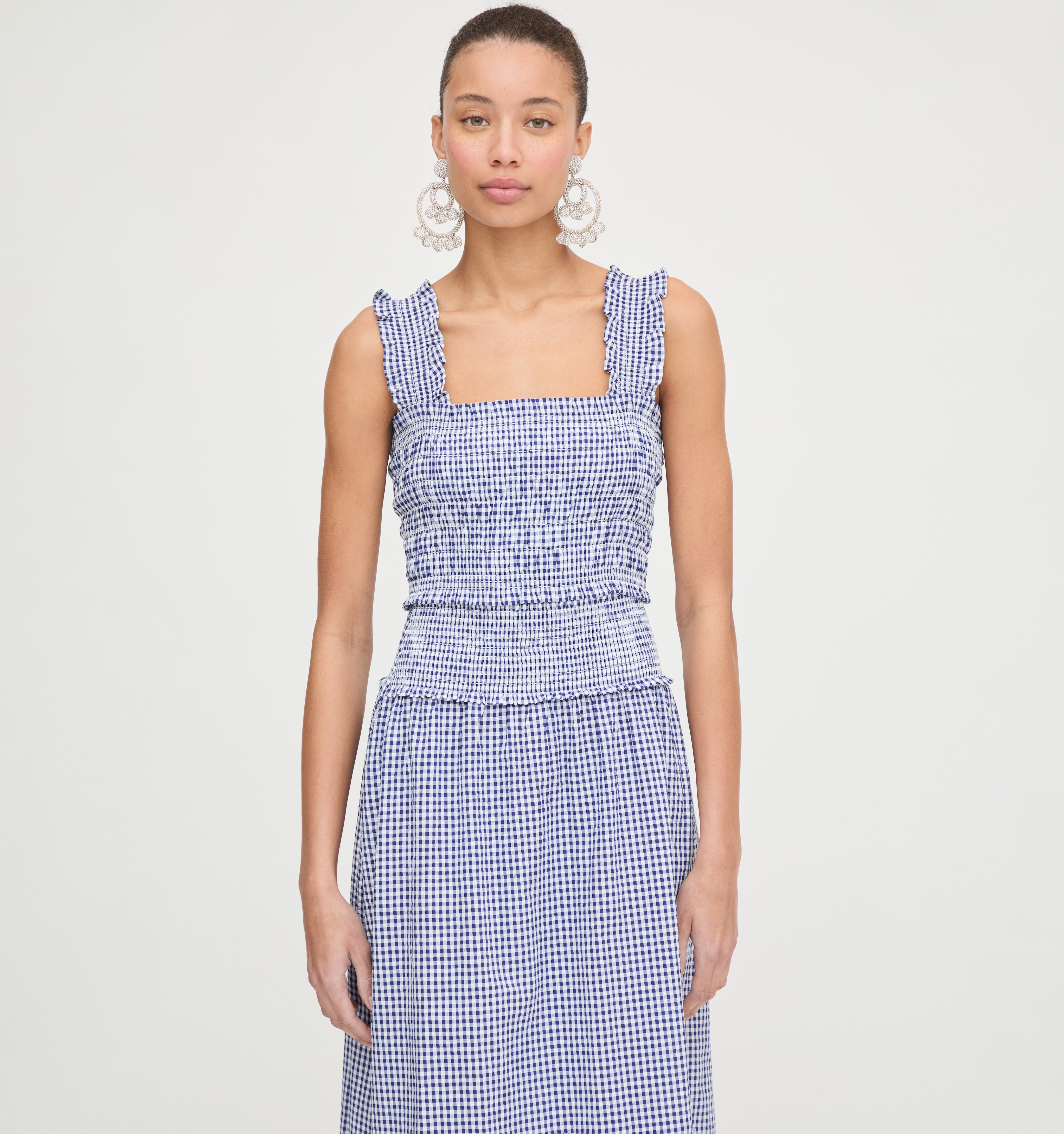 The Azalea Nap Top in Navy Gingham