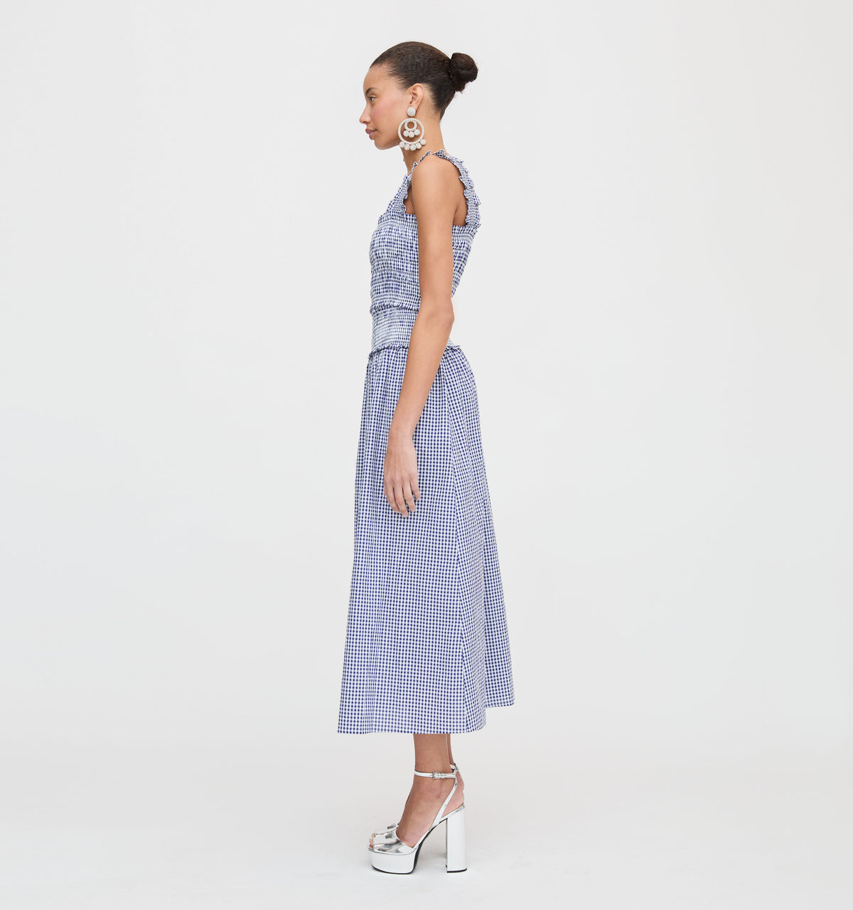 The Delphine Nap Skirt in Navy Gingham