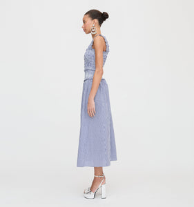 The Delphine Nap Skirt in Navy Gingham
