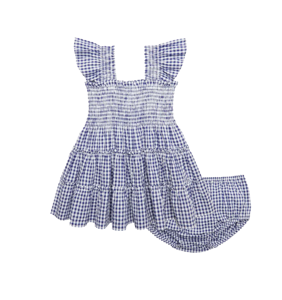 The Baby Ellie Nap Dress in Navy Gingham