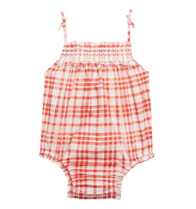 The Baby Kendall Bubble in Cherry Watercolor Gingham
