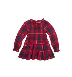 The Tiny Viviana Nap Dress in Cherry Tartan