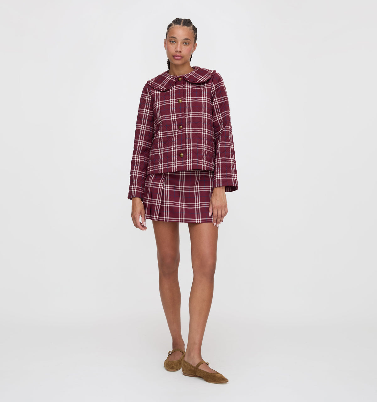 The Inola Skirt in Berry Wallace Plaid