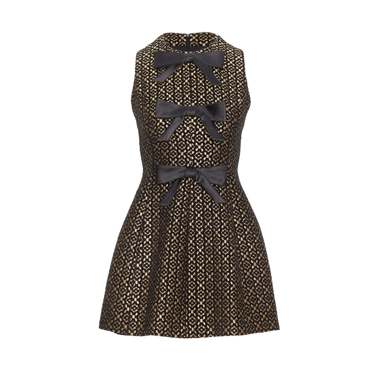 The Blythe Bow Dress in Metallic Brocade