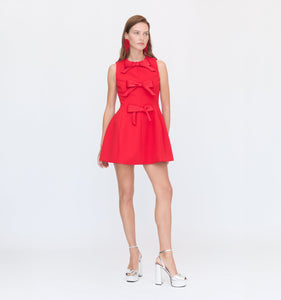 The Blythe Bow Dress in Red with Red Bows