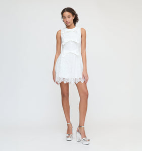 The Blythe Bow Dress - White Lace