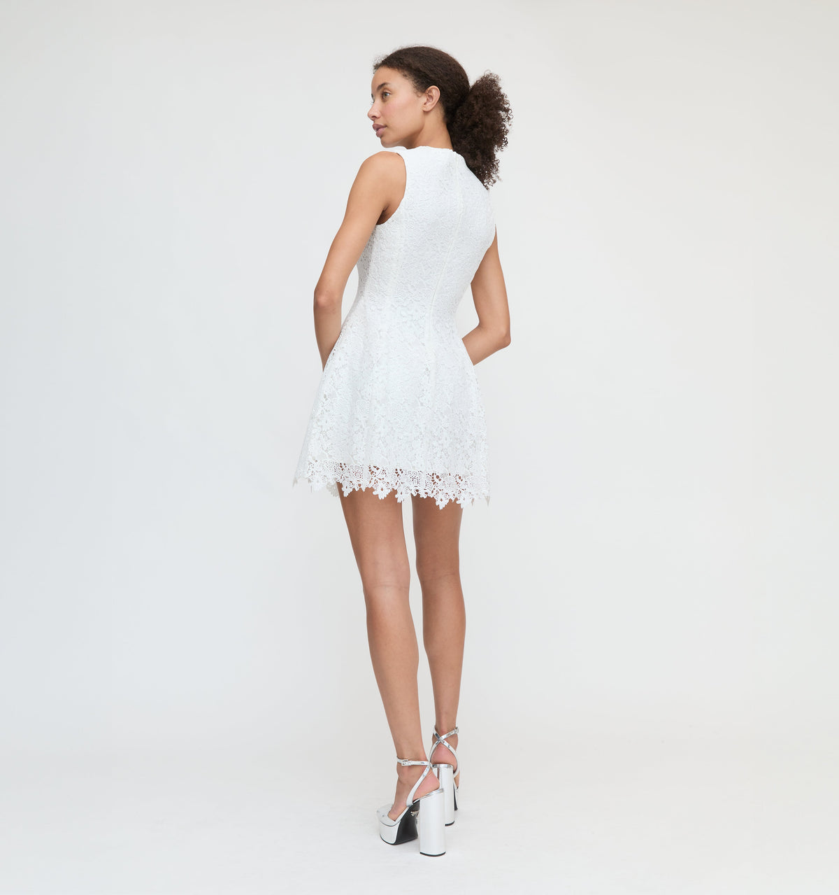 The Blythe Bow Dress - White Lace