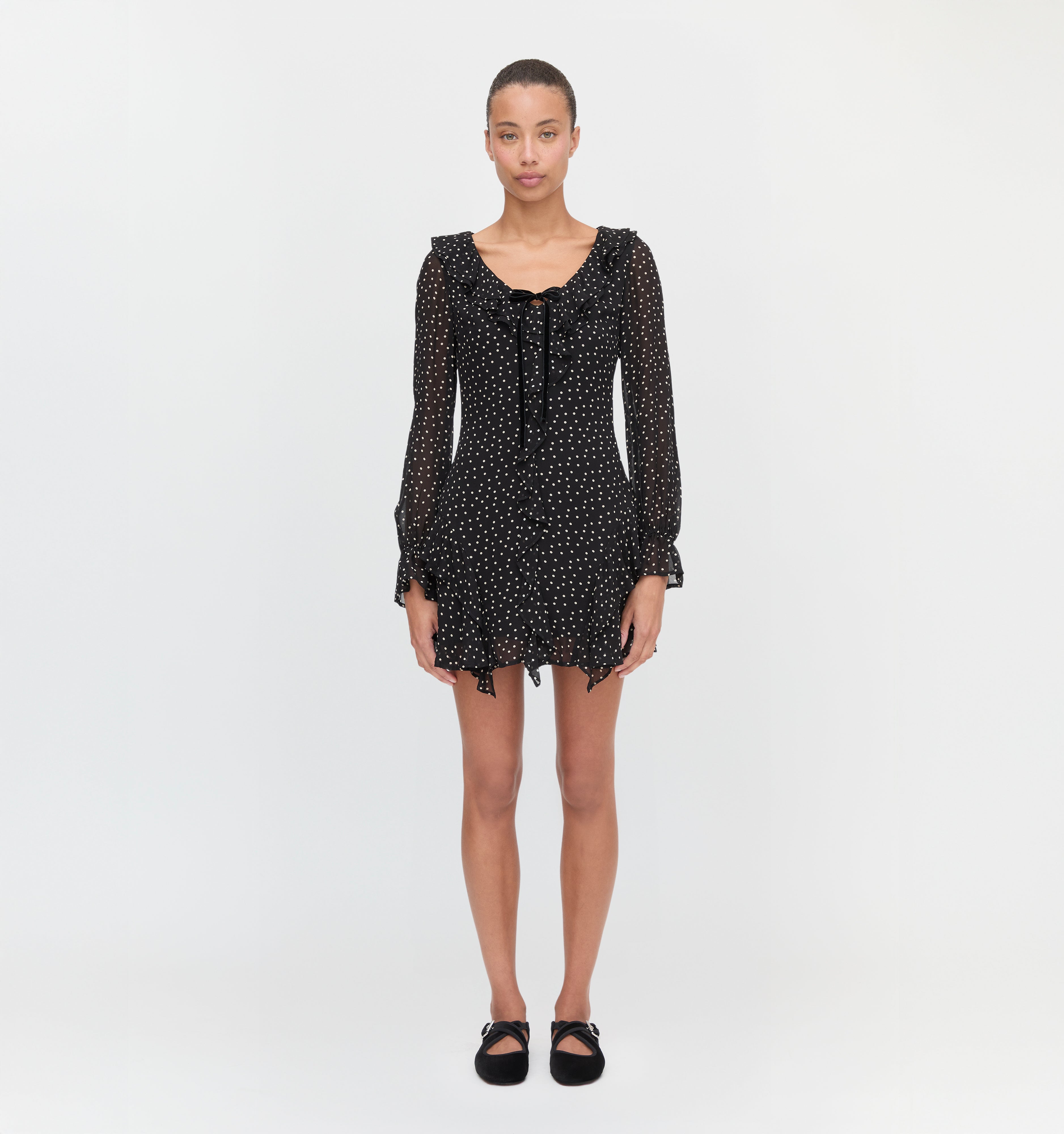 The Bridget Dress in Black Polka Dot