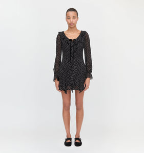 The Bridget Dress in Black Polka Dot