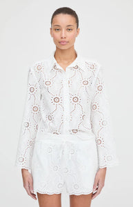 The Celia Top in White Trellis Broderie