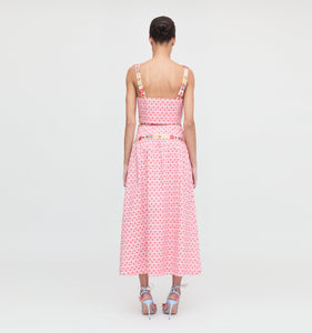 The Clara Crop Top in Pink Cala Check