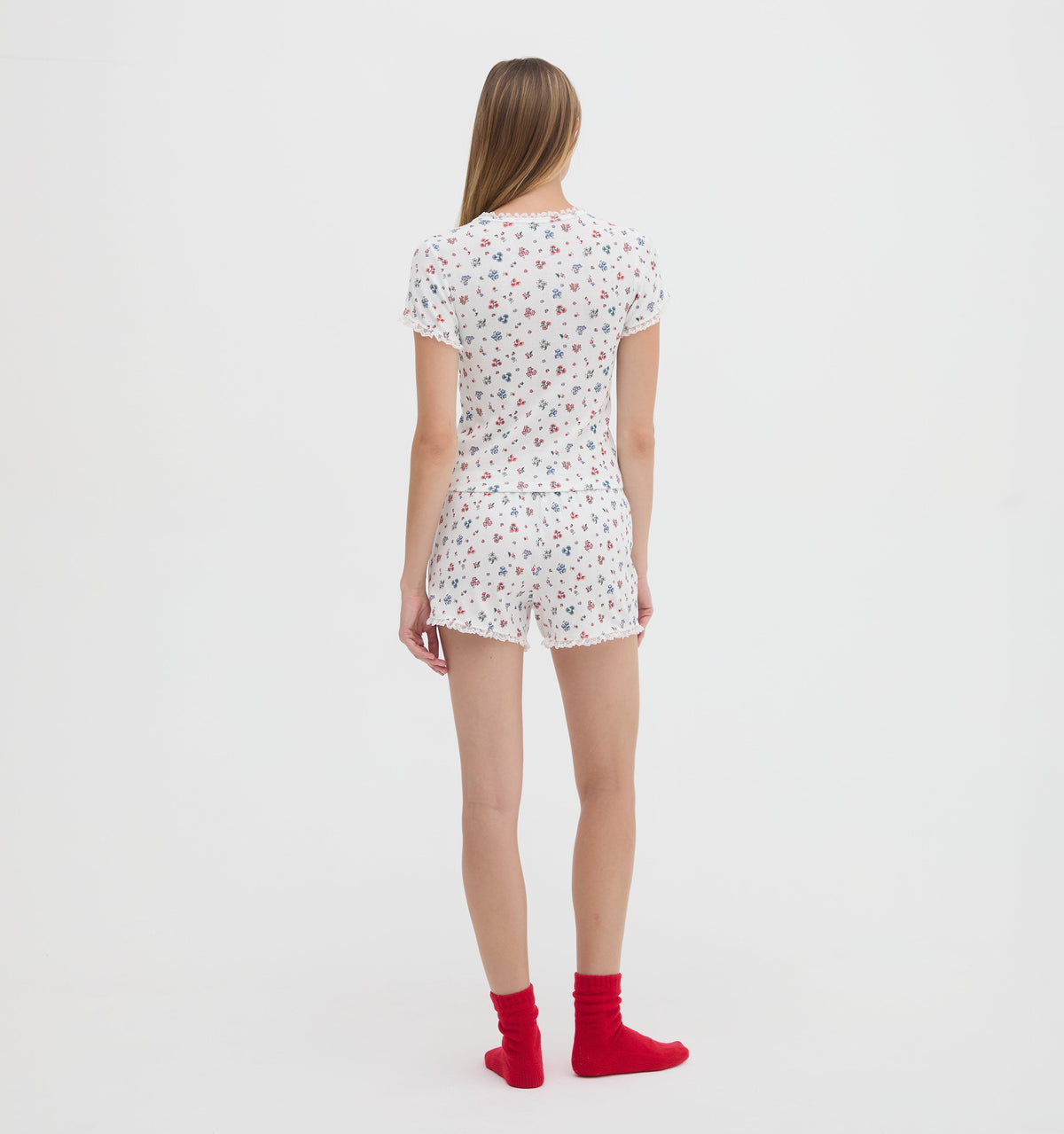 The Coco Pointelle PJ Set in Winter Posy