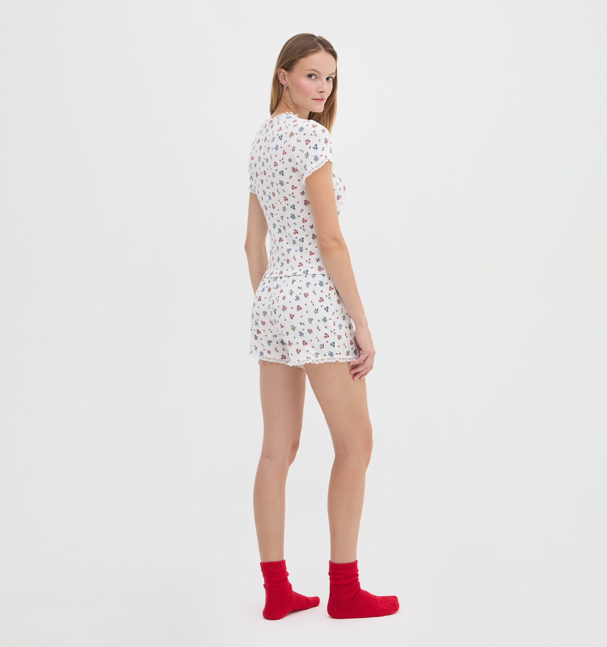 The Coco Pointelle PJ Set in Winter Posy