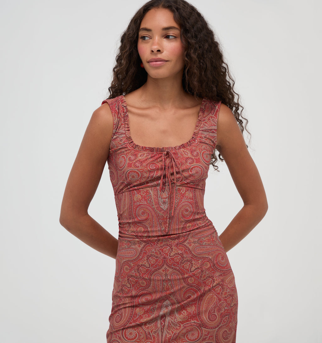 The Coraline Dress in Cypress Paisley