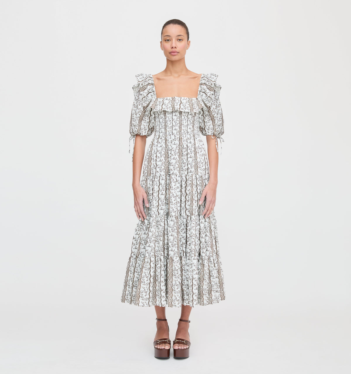 The Corinne Nap Dress in Mocha Provence Floral