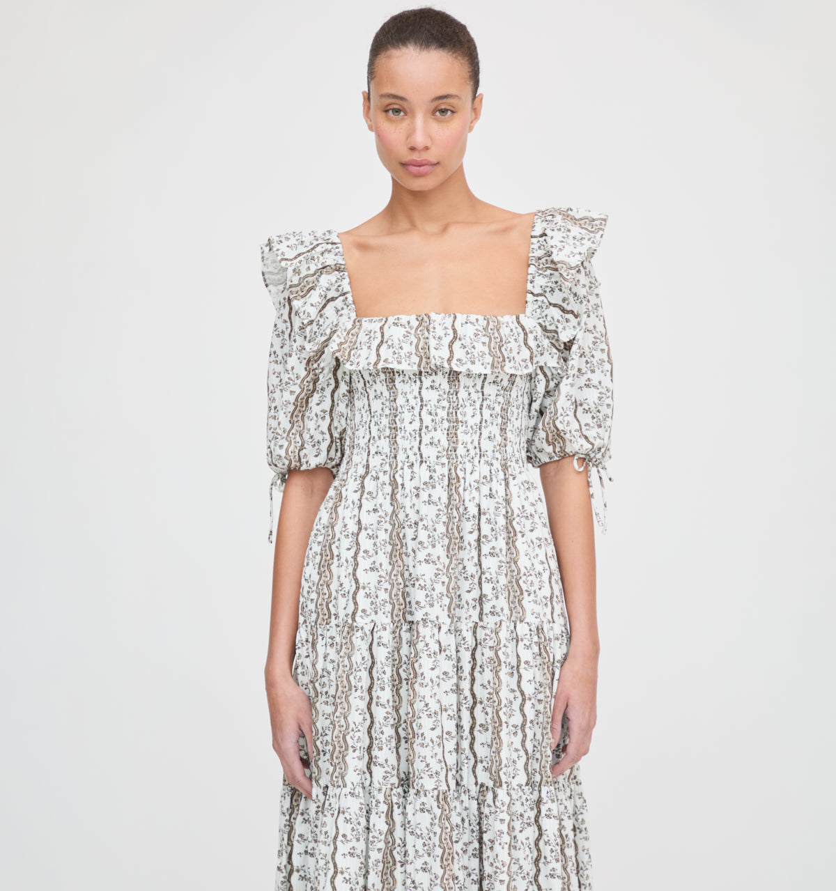 The Corinne Nap Dress in Mocha Provence Floral