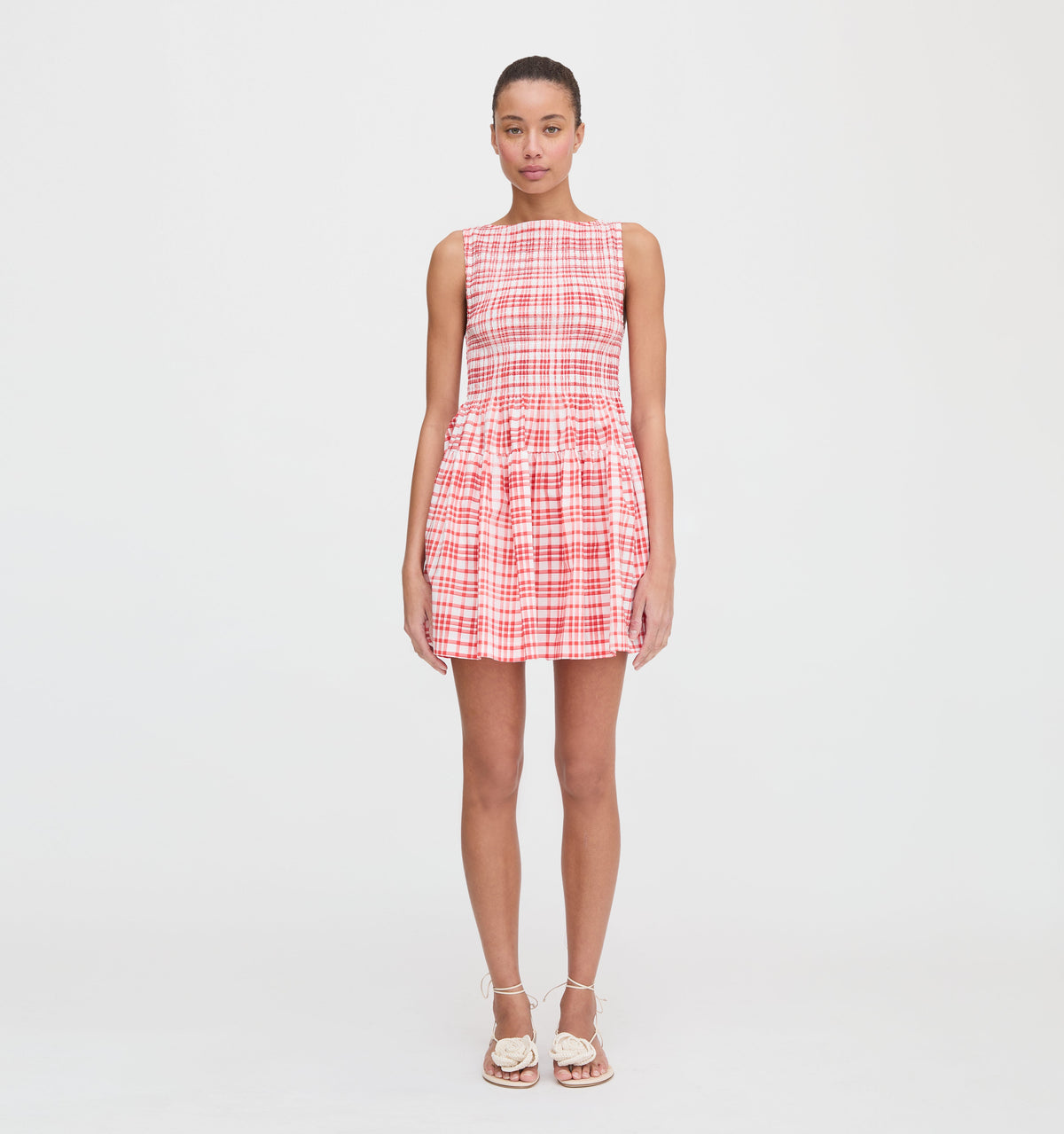 The Cosima Mini Nap Dress in Cherry Watercolor Gingham