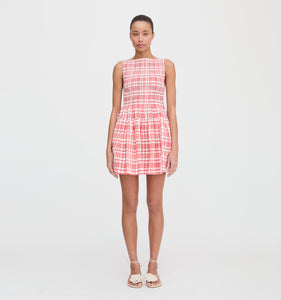The Cosima Mini Nap Dress in Cherry Watercolor Gingham
