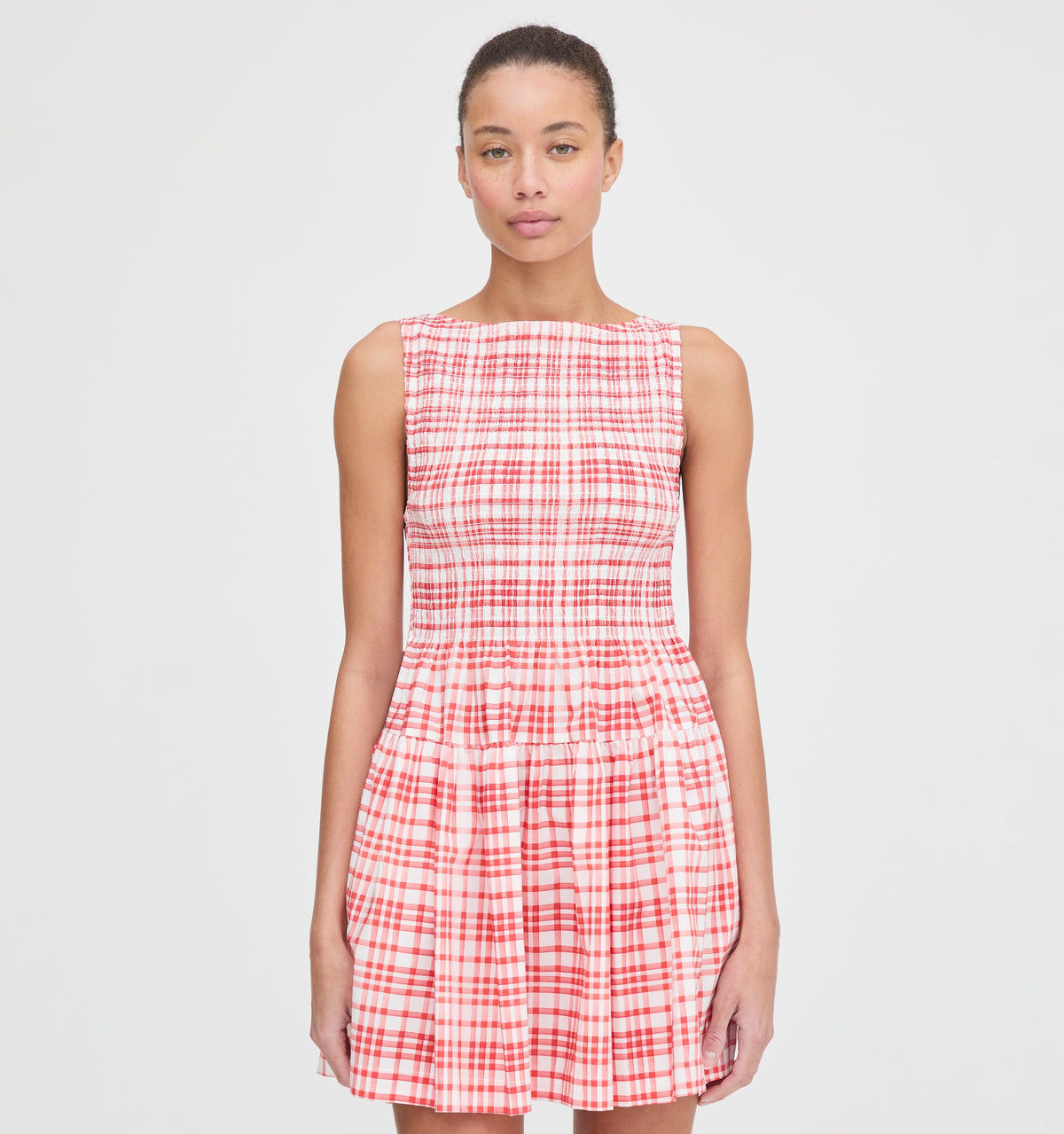 The Cosima Mini Nap Dress in Cherry Watercolor Gingham