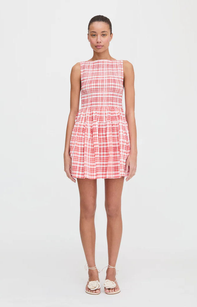 The Cosima Mini Nap Dress in Cherry Watercolor Gingham