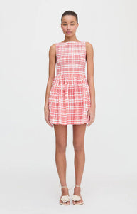 The Cosima Mini Nap Dress in Cherry Watercolor Gingham