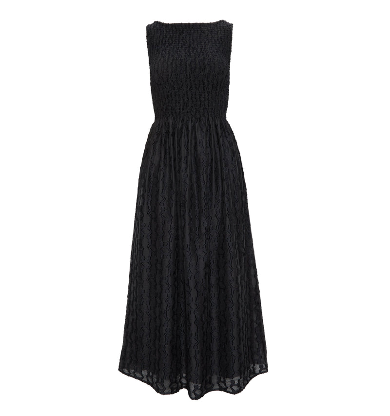 The Cosima Nap Dress in Black Fil Coupe