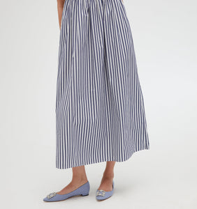 The Cosima Nap Dress in Navy Stripe