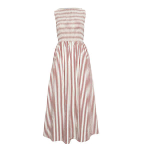 The Cosima Nap Dress in Rust Stripe