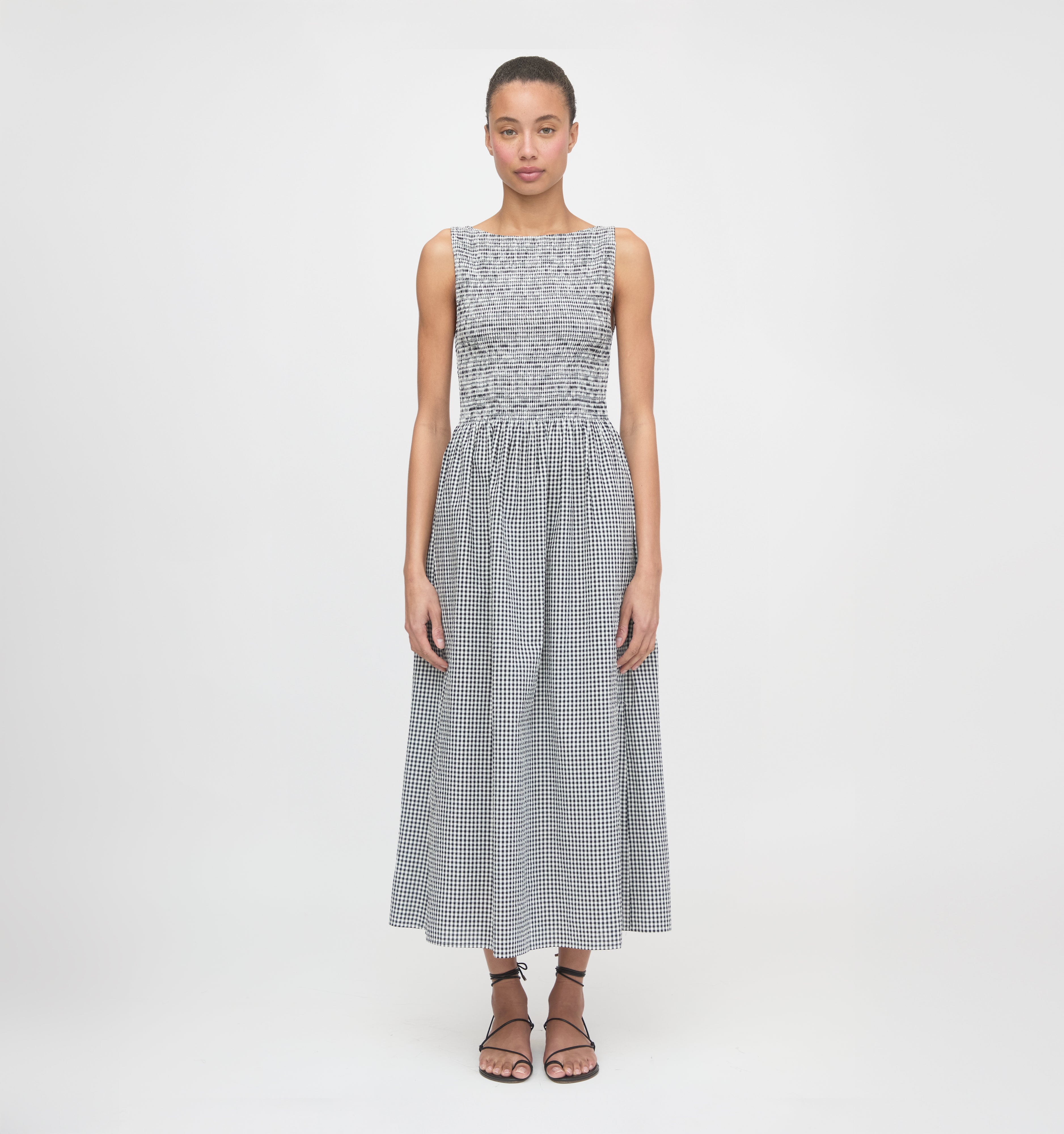 The Cosima Nap Dress in Black & Sand Gingham