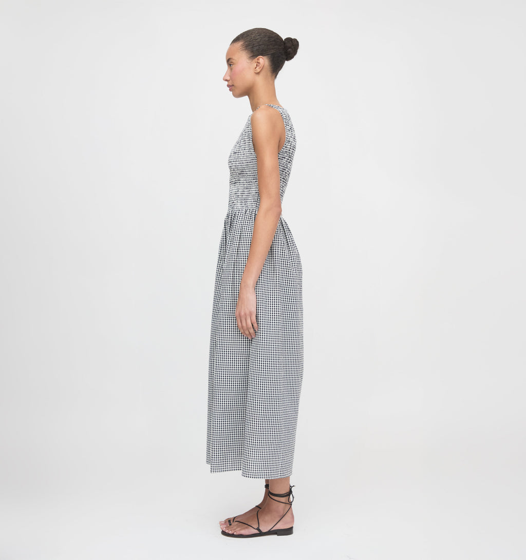 The Cosima Nap Dress in Black & Sand Gingham