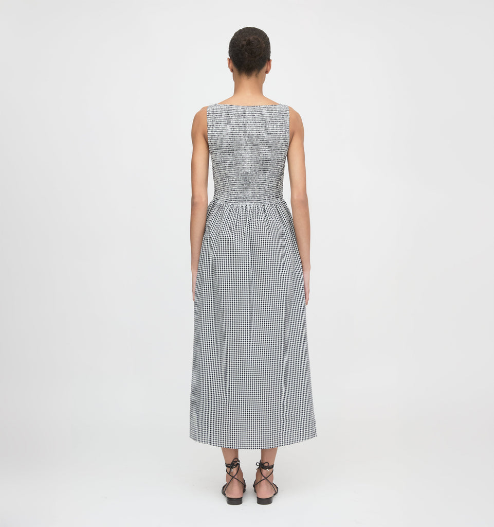 The Cosima Nap Dress in Black & Sand Gingham