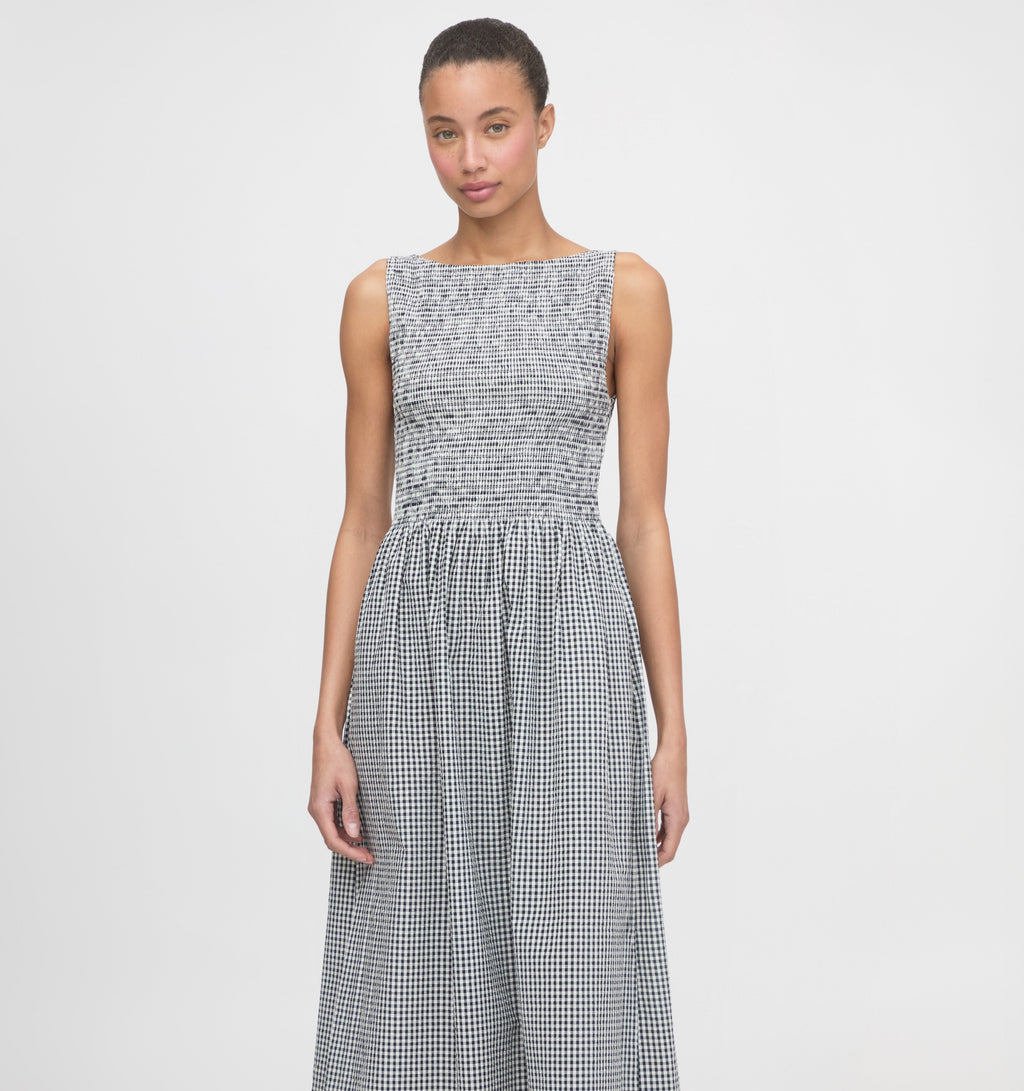 The Cosima Nap Dress in Black & Sand Gingham