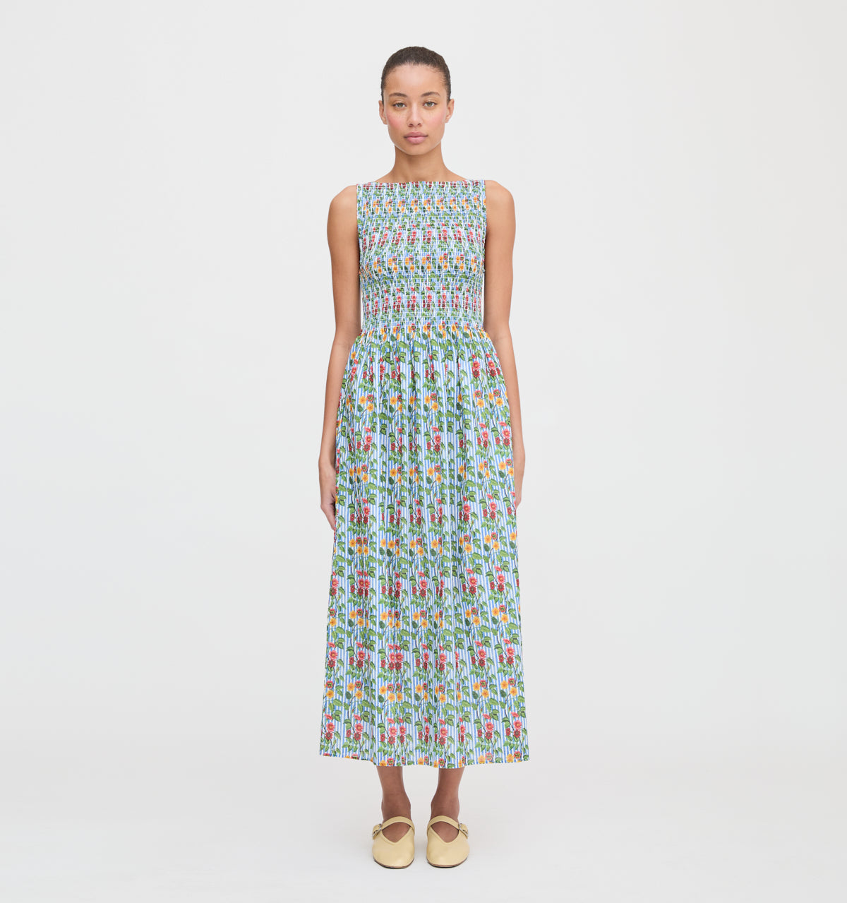 The Cosima Nap Dress in Geranium Stripe