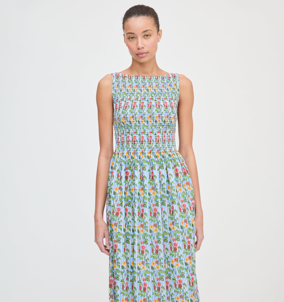 The Cosima Nap Dress in Geranium Stripe