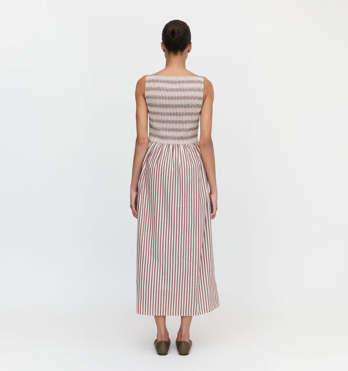 The Cosima Nap Dress in Rust Stripe