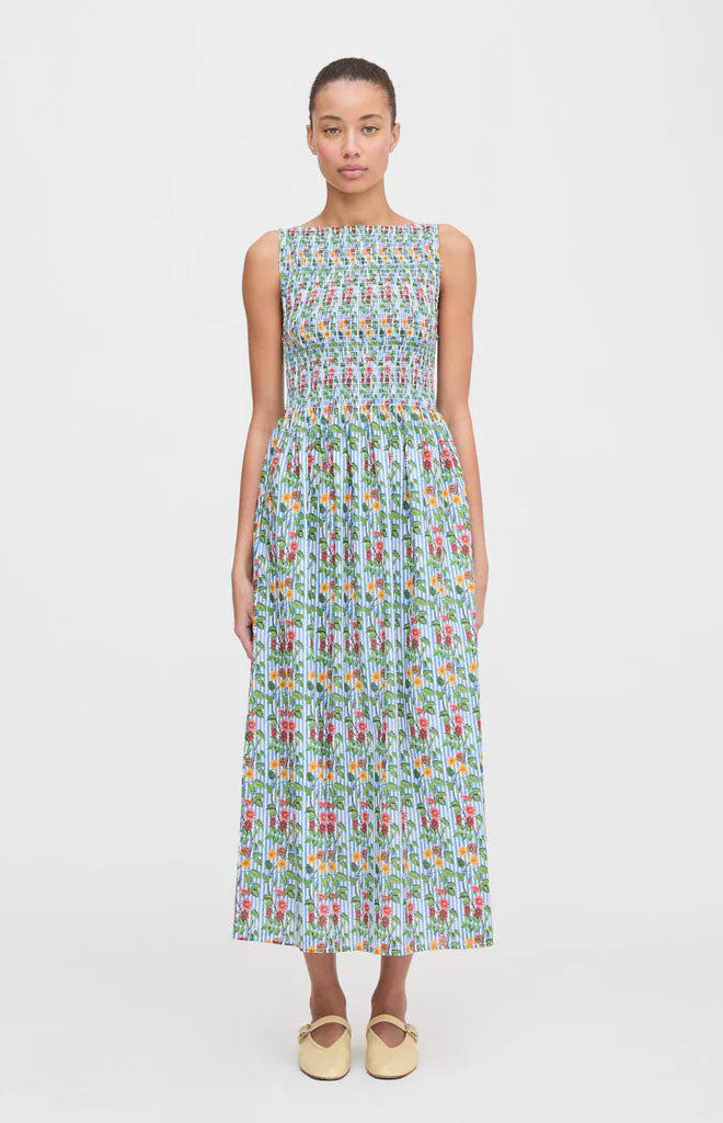 The Cosima Nap Dress in Geranium Stripe