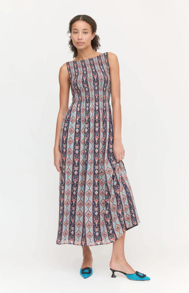 The Cosima Nap Dress in Navy Emma Stripe